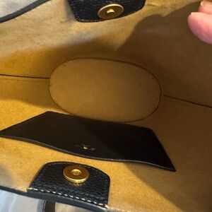 Black Leather Tory Burch McGraw Bucket Bag